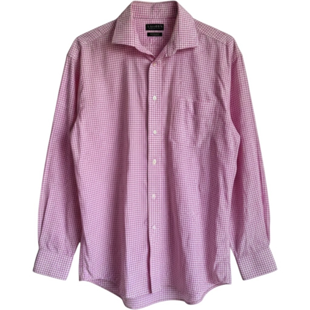 Lauren Ralph Lauren Mens XL Pink Gingham Stretch Regular Fit Button Down Shirt